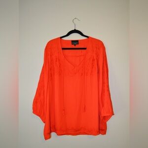 Red Embroidered Blouse